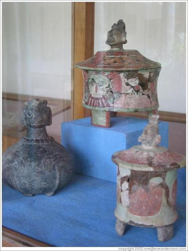 Tikal.  Classical period pottery at the Ceramics Museum.