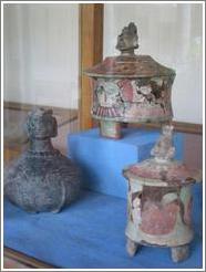 Tikal.  Classical period pottery at the Ceramics Museum.