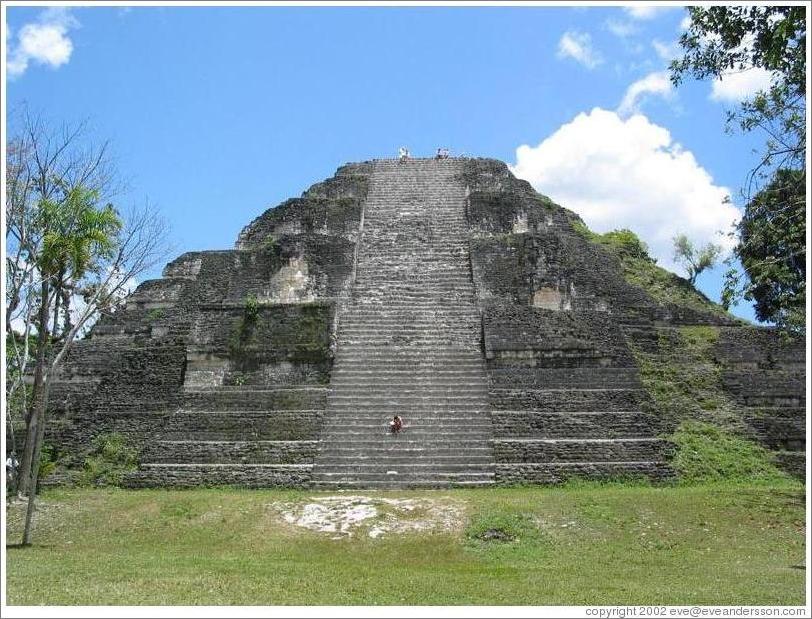 Tikal.  The large pyramid at Mundo Perdido.