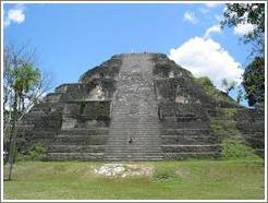 Tikal.  The large pyramid at Mundo Perdido.