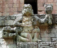 Acropolis detail, West Plaza, Copan, close-up