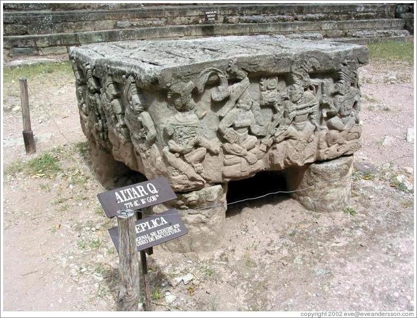Altar Q (replica).  West Plaza.