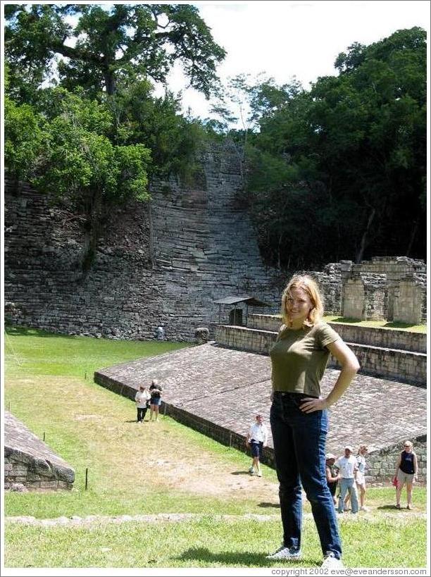 Eve overlooking ball court.