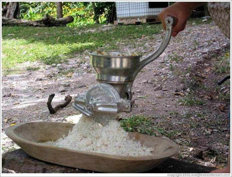 Los Sapos.  Hacienda San Lucas.  Grinding corn.