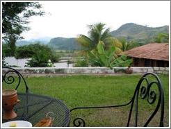 View from the hotel's outdoor breakfast table.