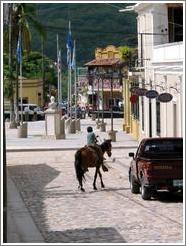 Boy on horse.  Downtown Cop&aacute;n.