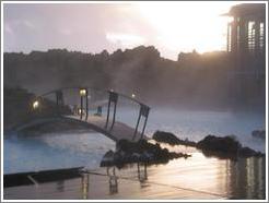 Blue Lagoon, an incredible geothermal spring, at dusk.