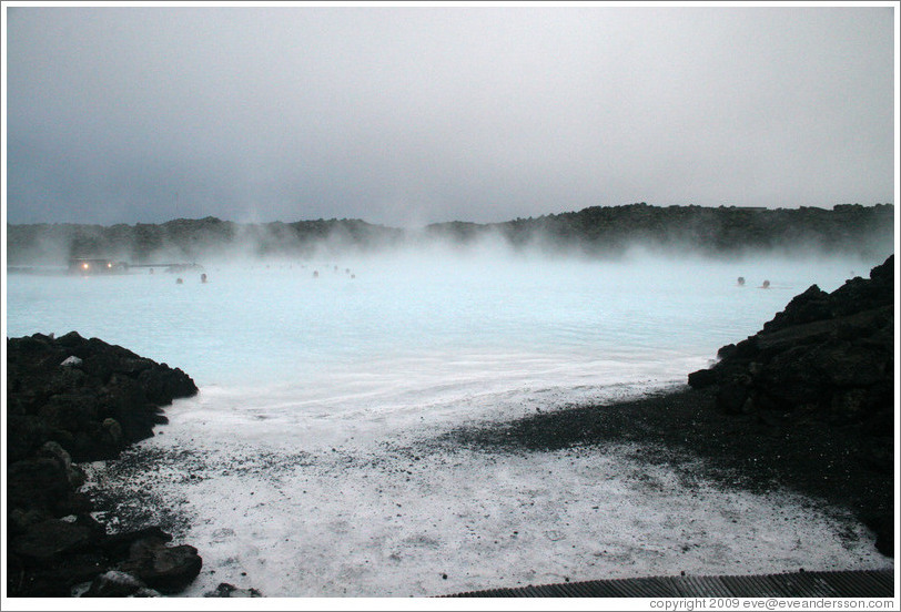 Silica sediment on volcanic rocks.  Blue Lagoon.