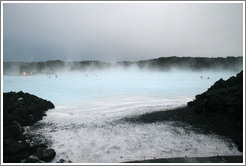 Silica sediment on volcanic rocks.  Blue Lagoon.