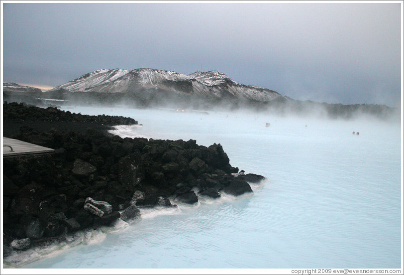 Silica sediment on volcanic rocks.  Blue Lagoon.