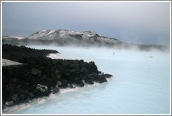 Silica sediment on volcanic rocks.  Blue Lagoon.