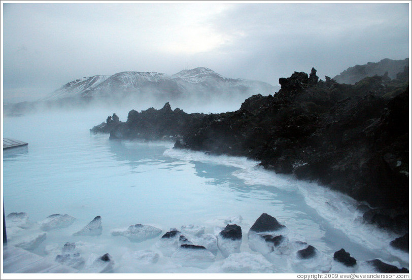 Silica sediment on volcanic rocks.  Blue Lagoon.