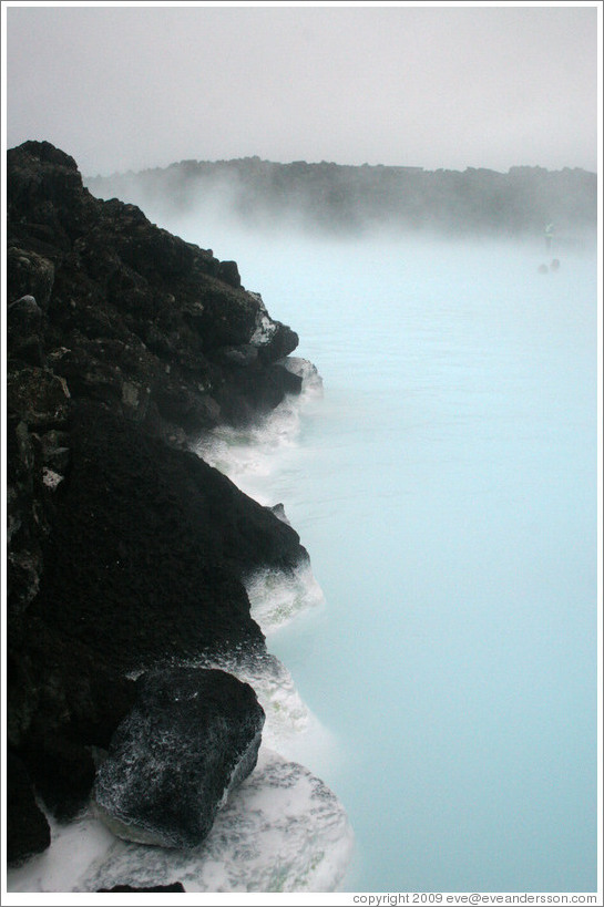 Silica sediment on volcanic rocks.  Blue Lagoon.