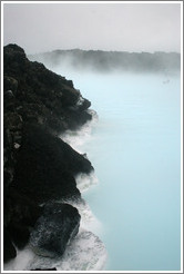 Silica sediment on volcanic rocks.  Blue Lagoon.