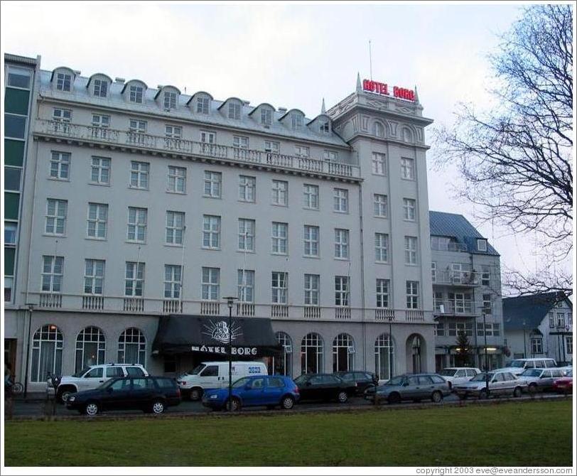 The historical Hotel Borg, central Reykjavik.