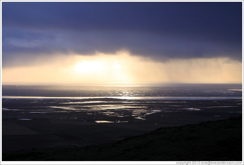 Light reflecting off wetlands.