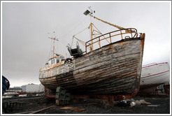 Wooden boat.