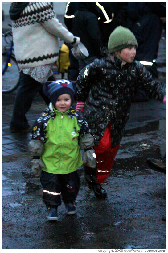 Children.  Reykjavik protest.