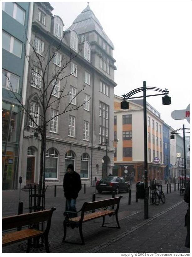 Bankastr&aelig;ti, a street in old town Reykjavik.