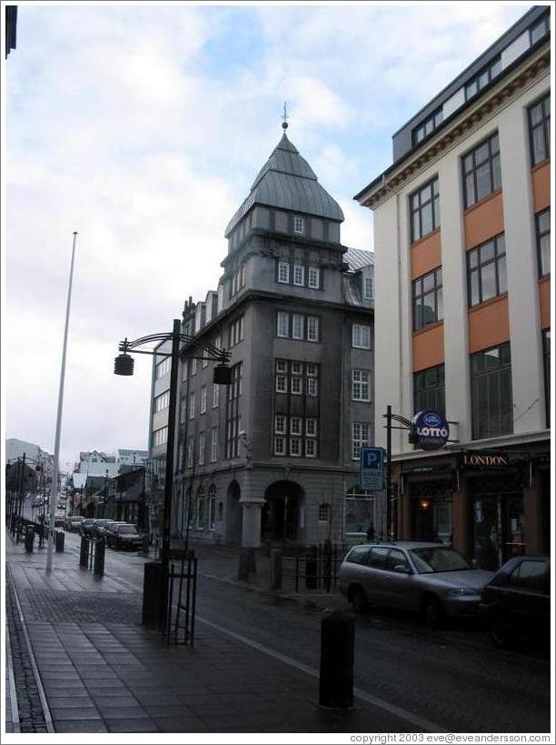 Bankastr&aelig;ti, a street in old town Reykjavik.