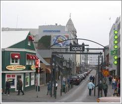 Bankastr&aelig;ti, a street in old town Reykjavik.