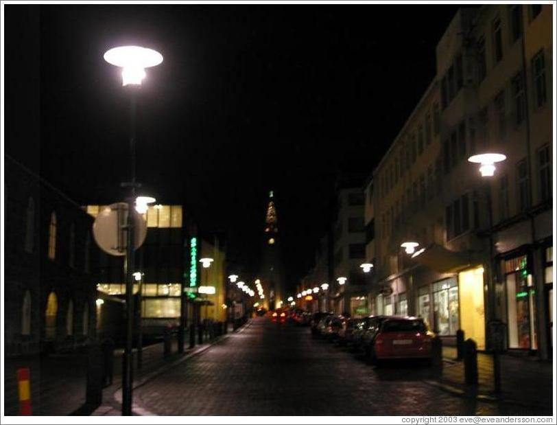 Sk&oacute;lav&ouml;r&eth;ust&iacute;gur, a street in old town Reykjavik.