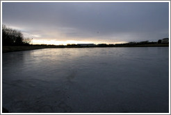 Ice covering Tj?rnin (The Pond).