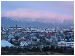 View of Reykjavik from the Perlan restaurant.