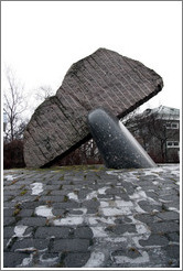 Whale tail sculpture given to Iceland by Latvia.