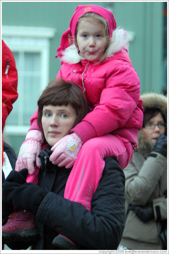 Icelandic woman and daughter.