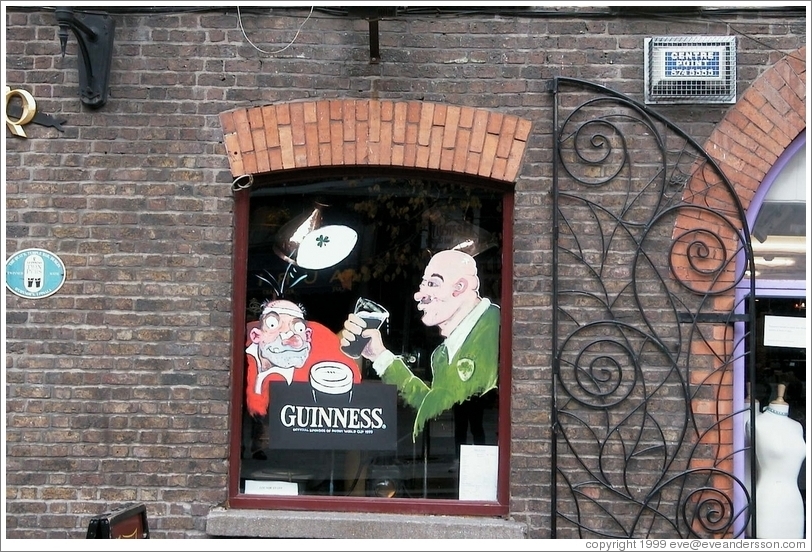 Guiness painting on pub in Temple Bar.