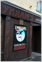 "Lovely Day for a Guinness" -- on a pub in a tiny town south of Dublin.