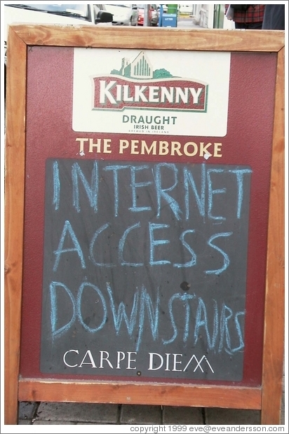 A sign outside a Dublin pub.