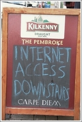 A sign outside a Dublin pub.