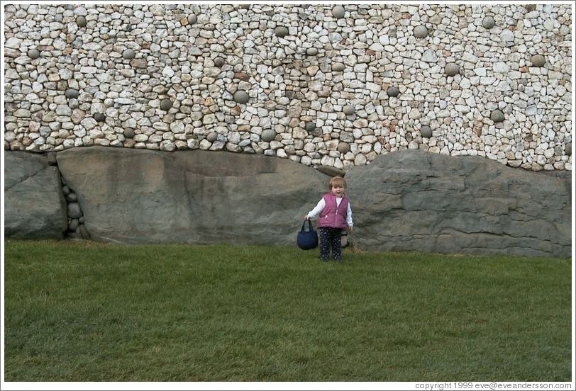 Adorable tourist at Newgrange.