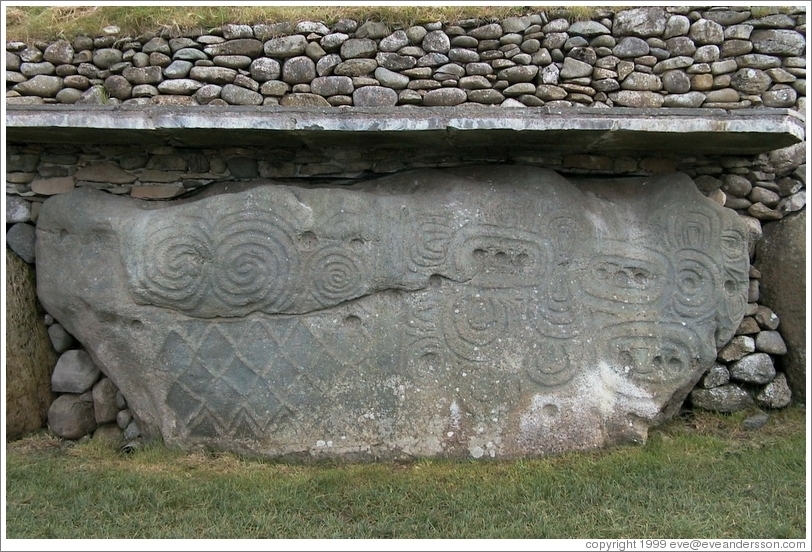 Carved rock at Newgrange.