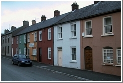 Row of colorful houses.