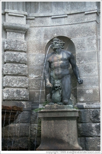 Freaky fountain man.