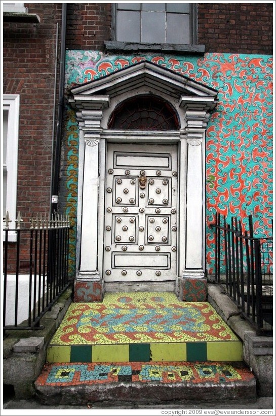 Colorful doorway on Abbey Street.
