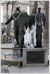 Fountain with four angels.  College Green.