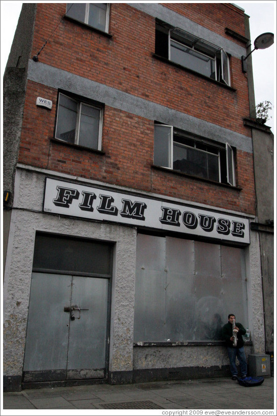 Saxophonist.  Film House, Middle Abbey Street.