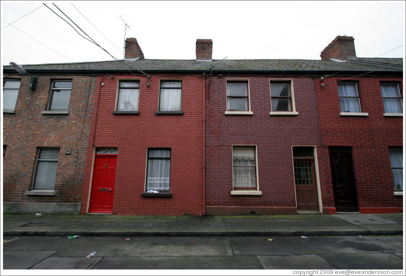 Five shades of red.  Brick houses.  Nicholas Avenue.