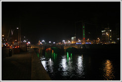 O'Connell Bridge over the River Liffey at night.