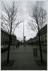The Spire, behind statue of James Larkin.  O'Connell St.