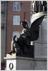 Statue of angel and dog.  O'Connell Street.