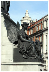Statue of angel and dog.  O'Connell Street.