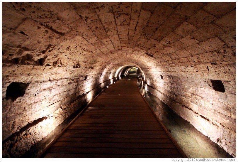 Templar Crusader Tunnel, a tunnel used by the Knights Templar, connecting a Templar palace to the port.  Old town Akko.