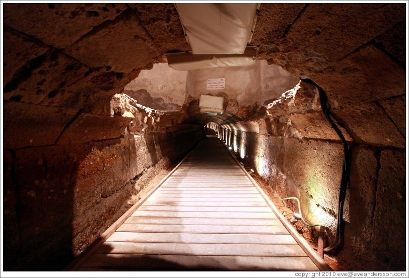 Templar Crusader Tunnel, a tunnel used by the Knights Templar, connecting a Templar palace to the port.  Old town Akko.