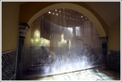 Cheezy display (among many cheezy displays) in Hamam al Basha (the Turkish Bath), old town Akko.