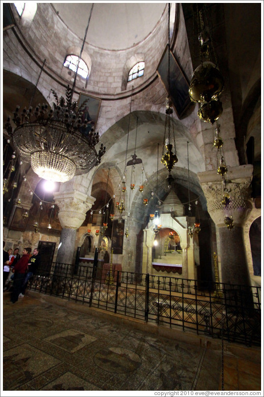 Armenian section of the Church of the Holy Sepulchre, with a mosaic floor.  Christian Quarter, Old City of Jerusalem.